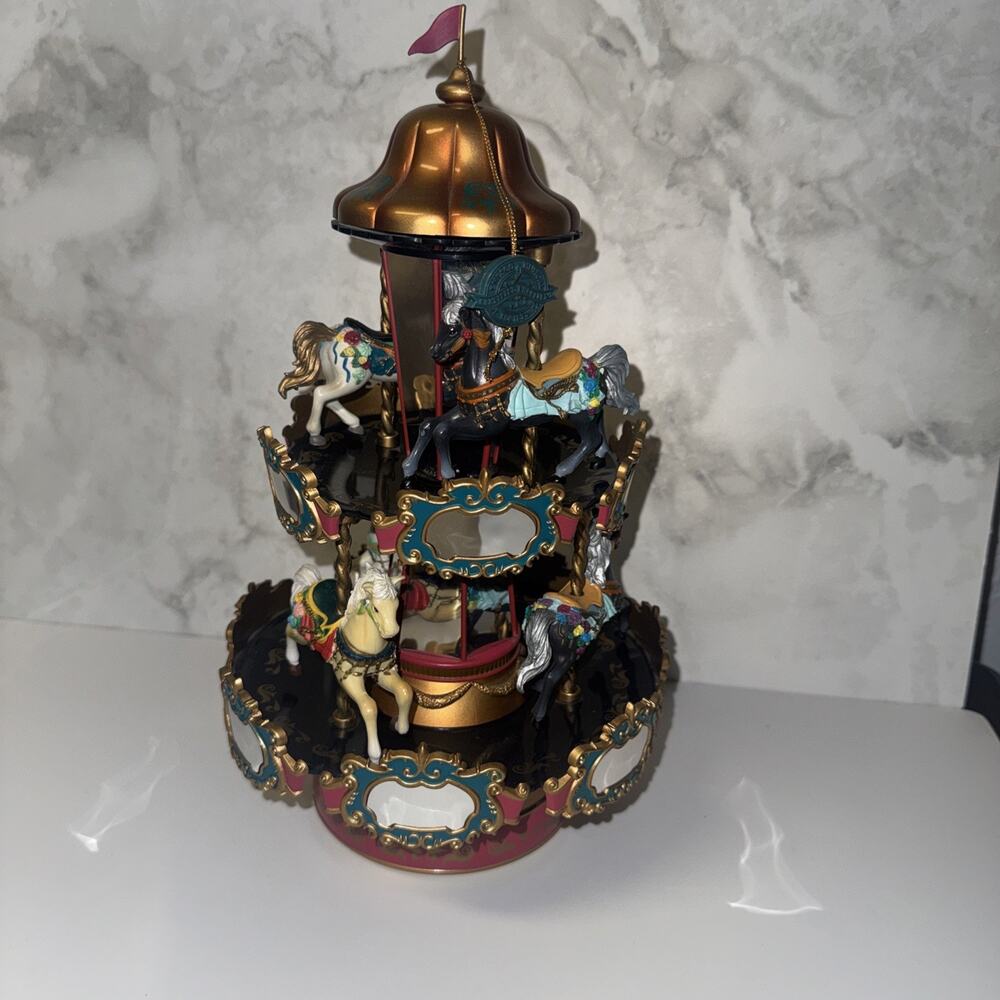 Vintage 1997 Enesco Ponies On Parade Multi-Action Musical Carousel (NEW/NIB)